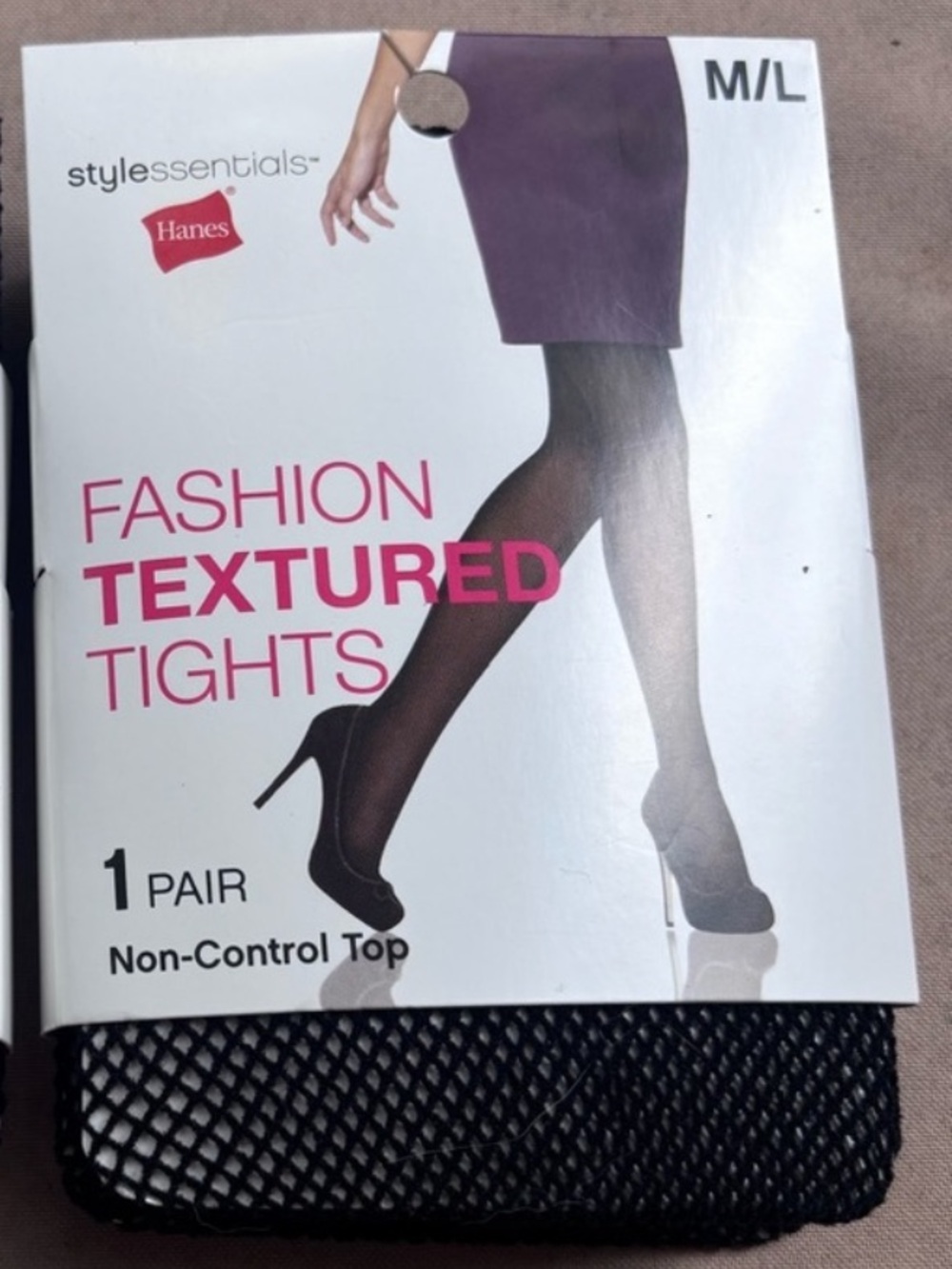 Black Fishnet Tights M/L New in Package Hanes Style Essentials